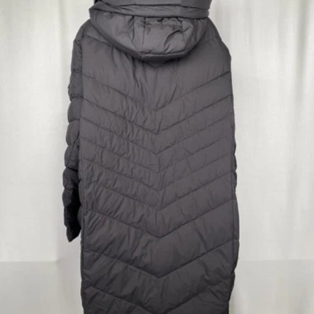 NEW MICHAEL KORS Women's Coat Black Size 4X Faux Fur Trim Hooded Puffer Full Zip - Picture 4 of 8